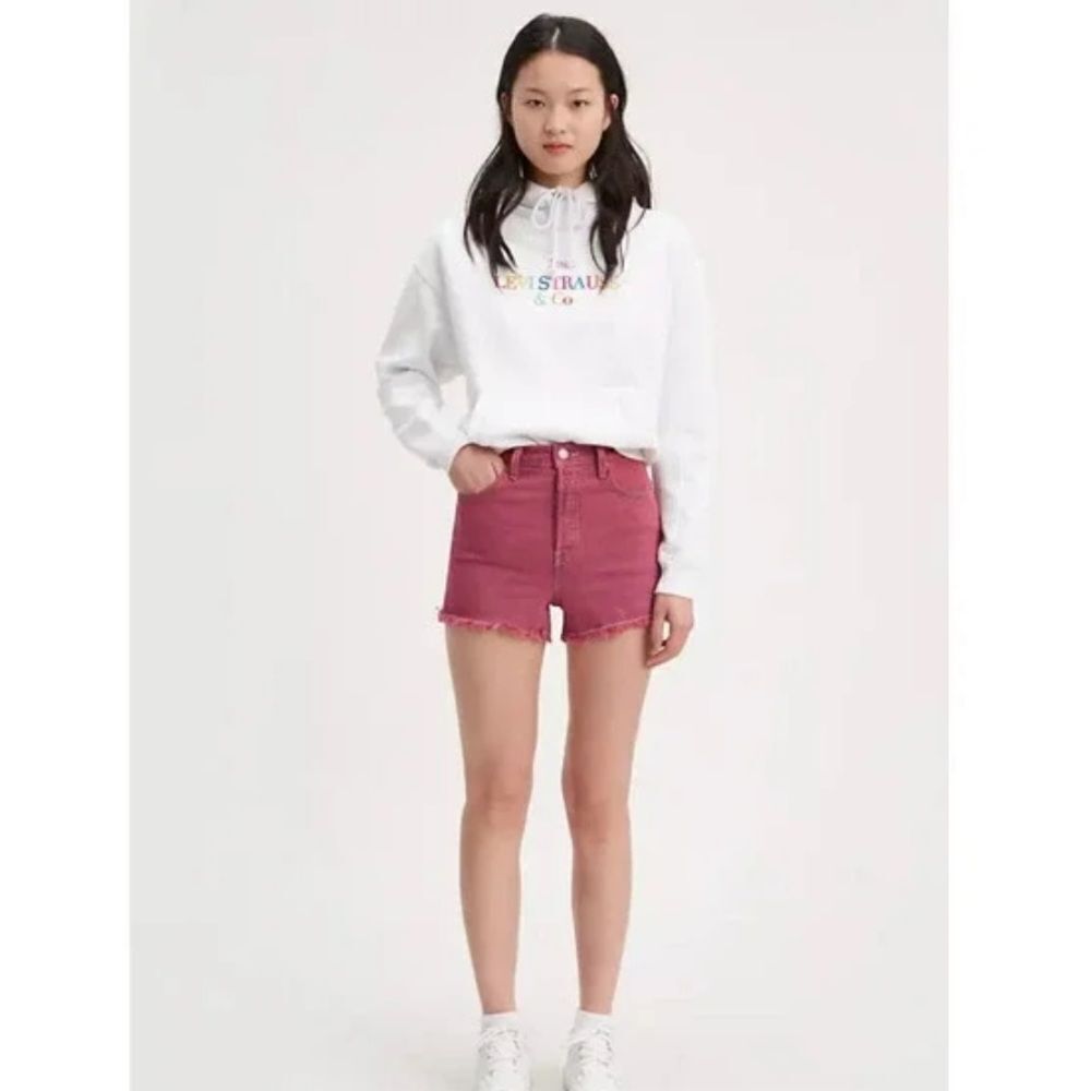 LEVI'S Women's Premium Ribcage Cut Off Shorts Size 24 pink